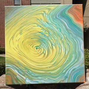 Acrylic abstract hand painted art work